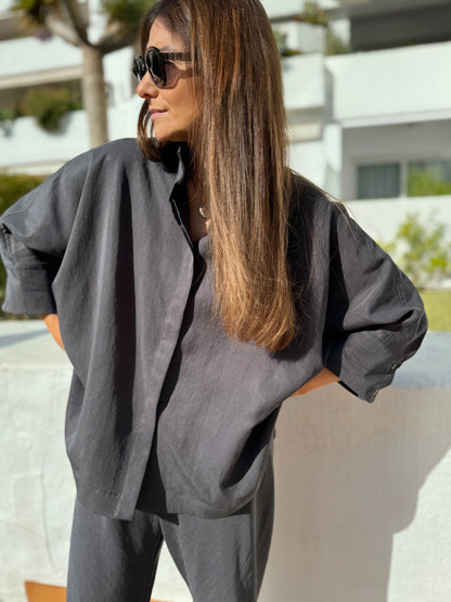 noto wide lyocell shirt