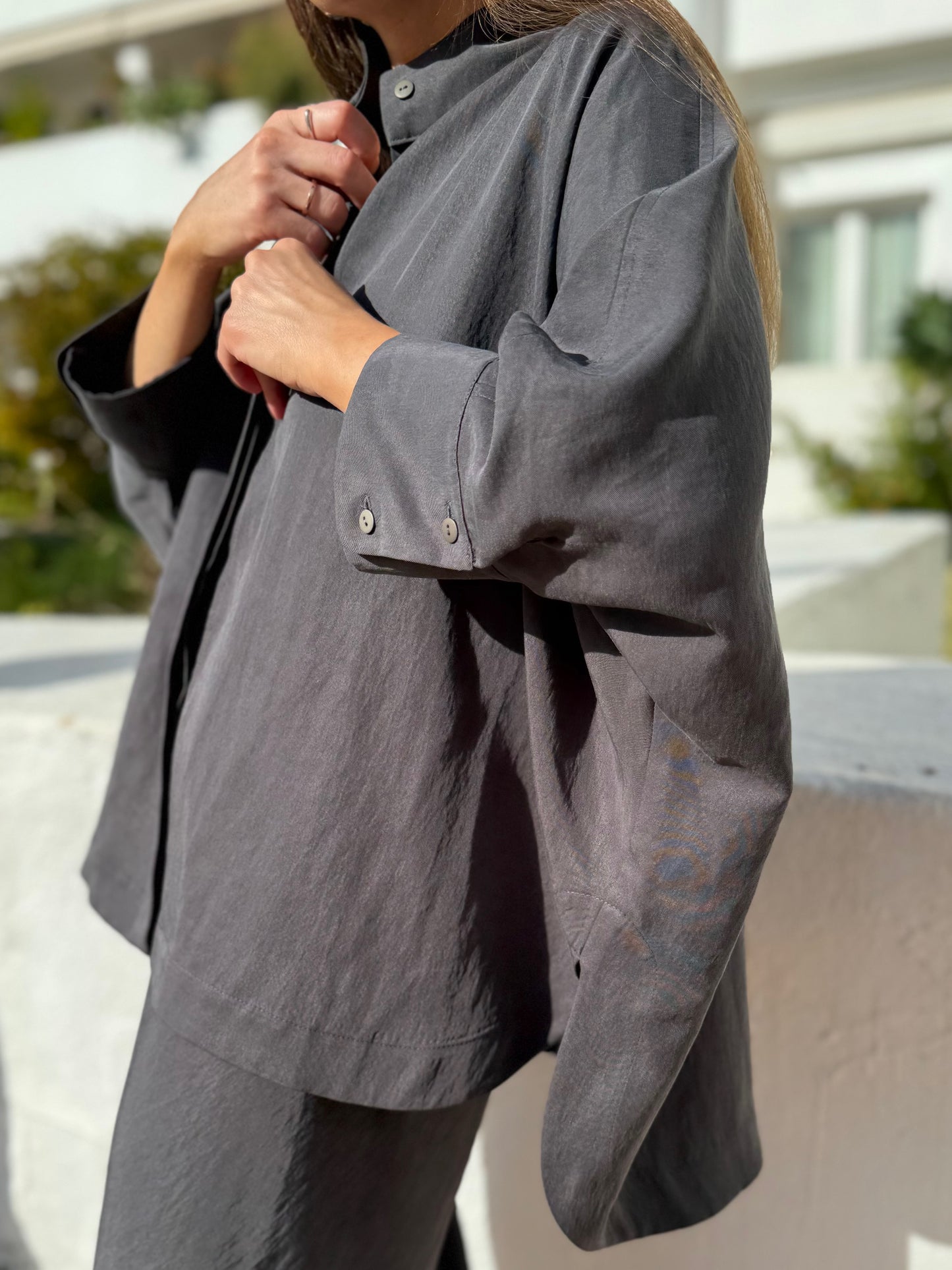 noto wide lyocell shirt