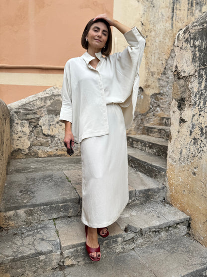 noto wide lyocell shirt