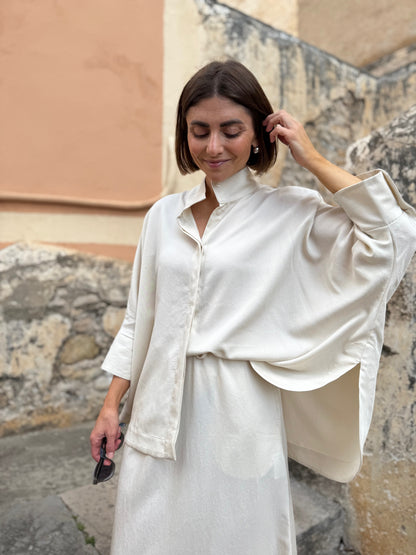 noto wide lyocell shirt