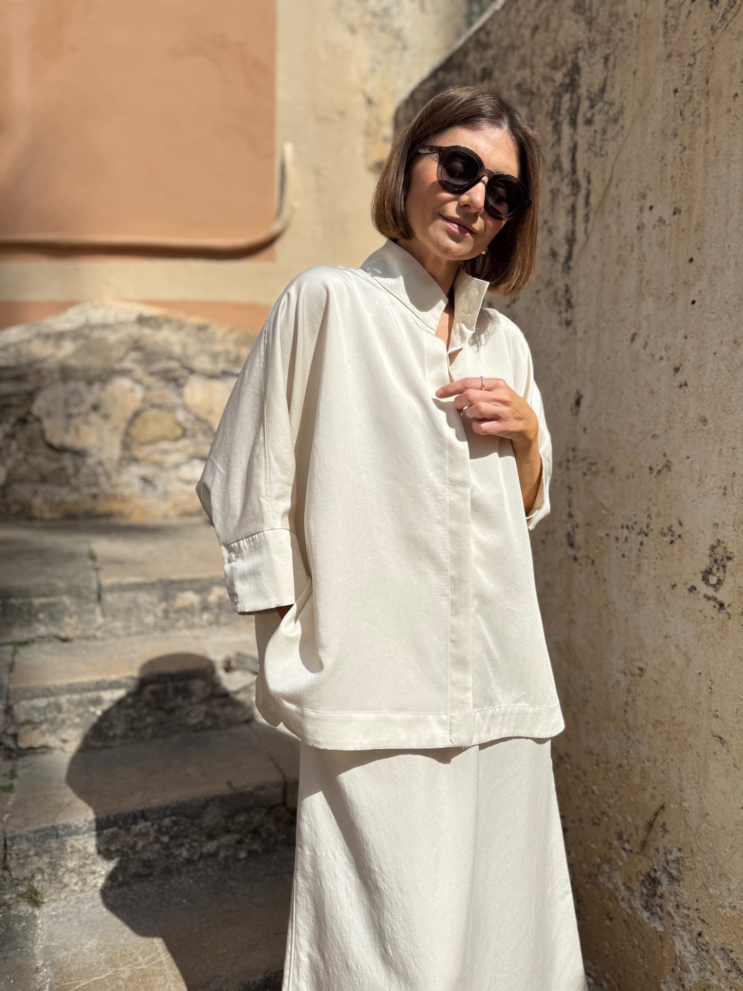 noto wide lyocell shirt