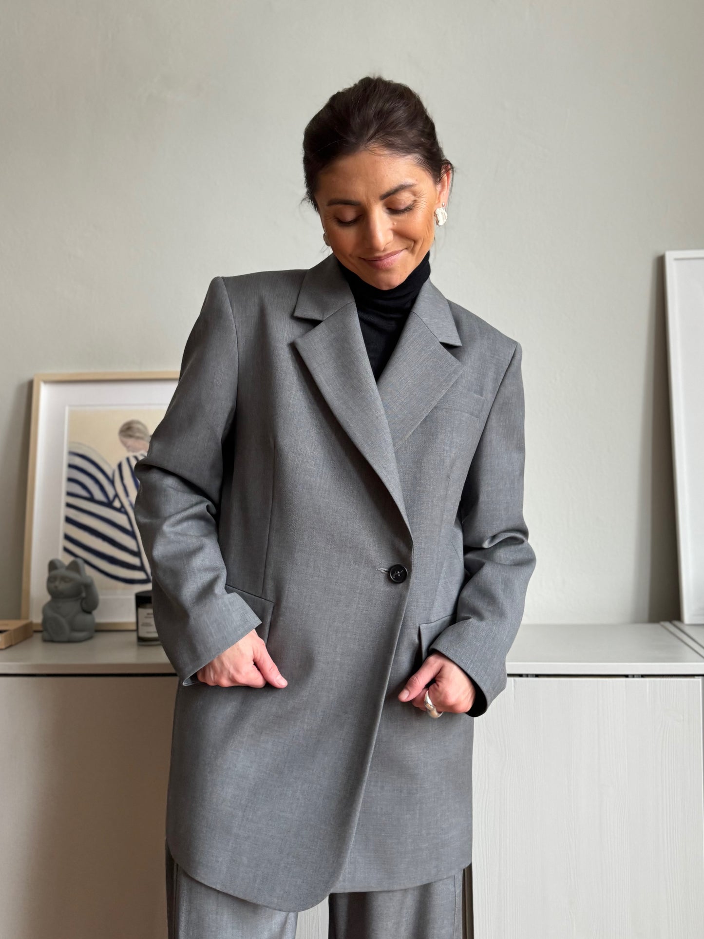 milan oversized fine wool blazer