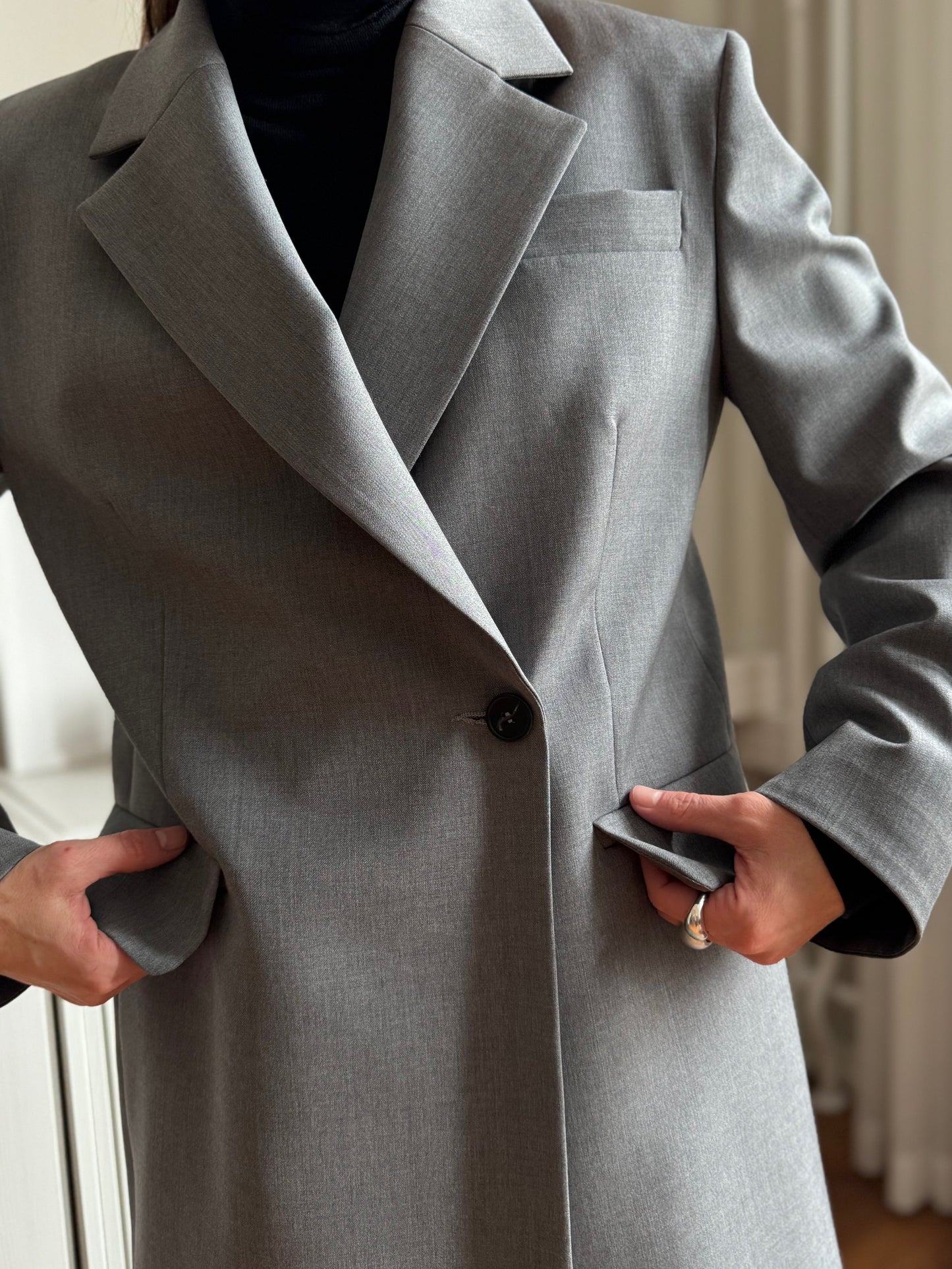 milan oversized fine wool blazer