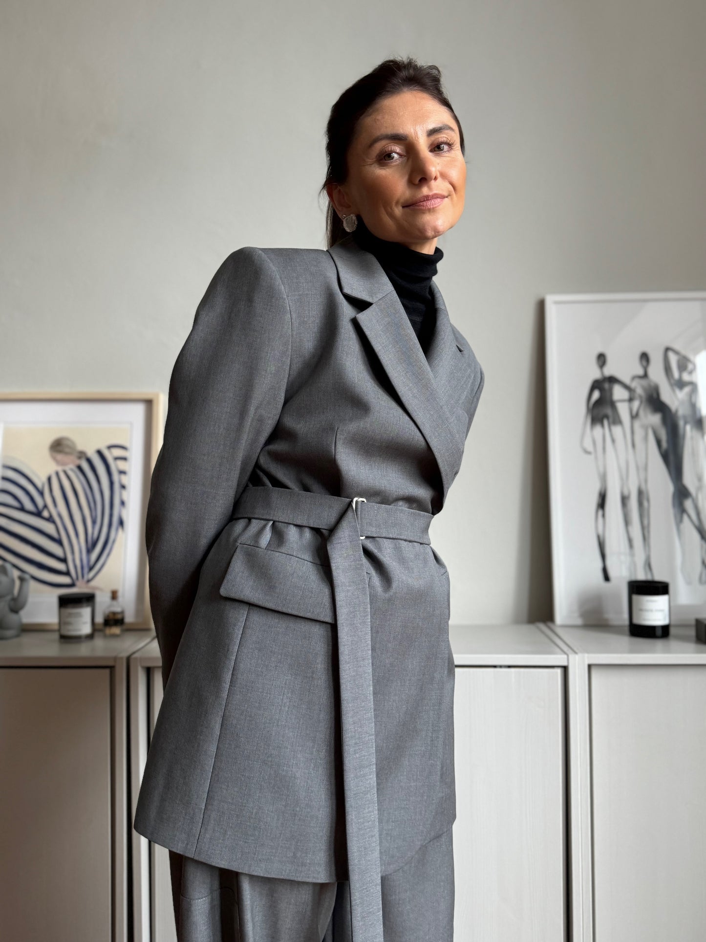 milan oversized fine wool blazer