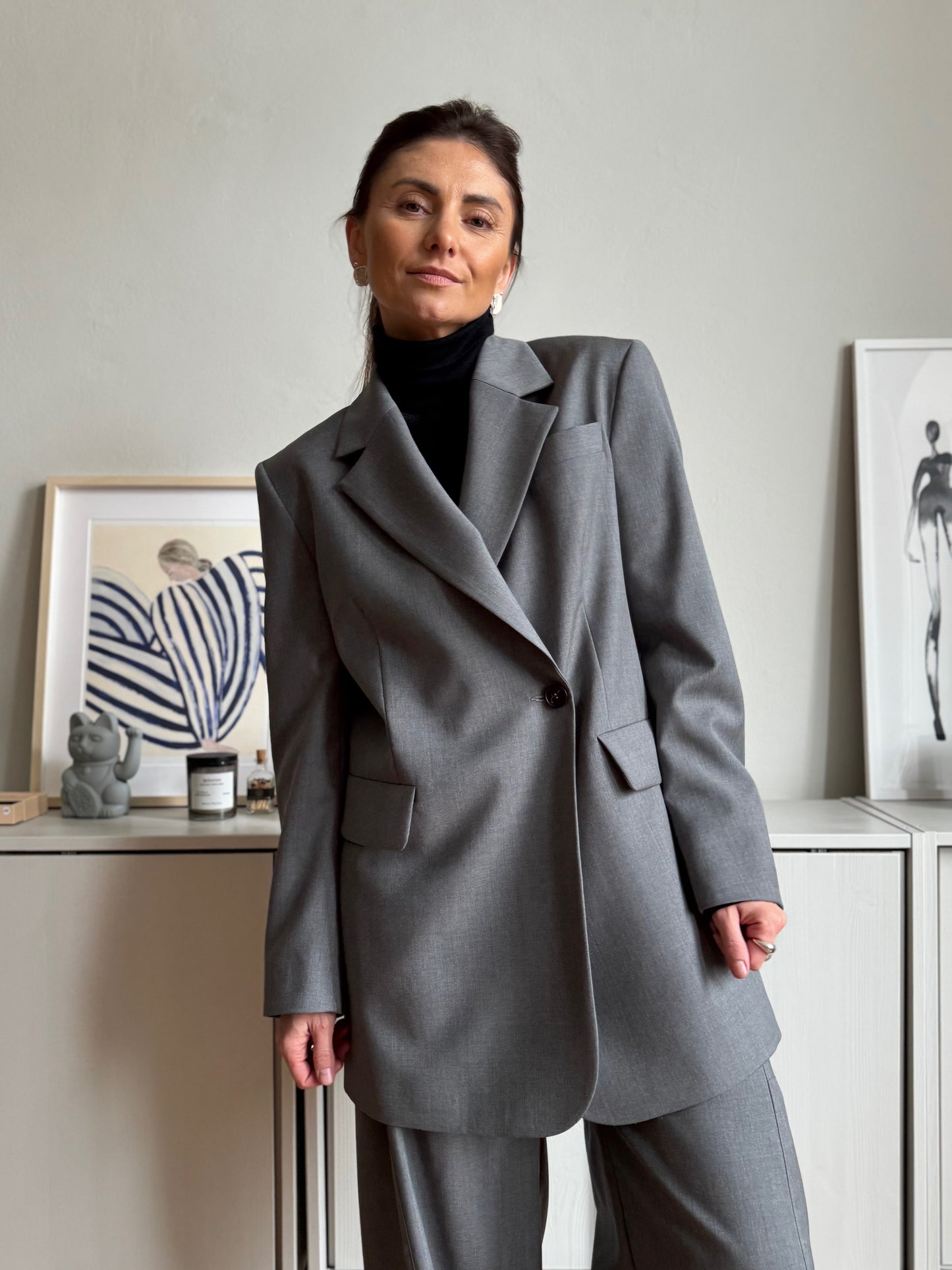 milan oversized fine wool blazer