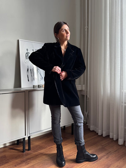 milan oversized silk velvet blazer