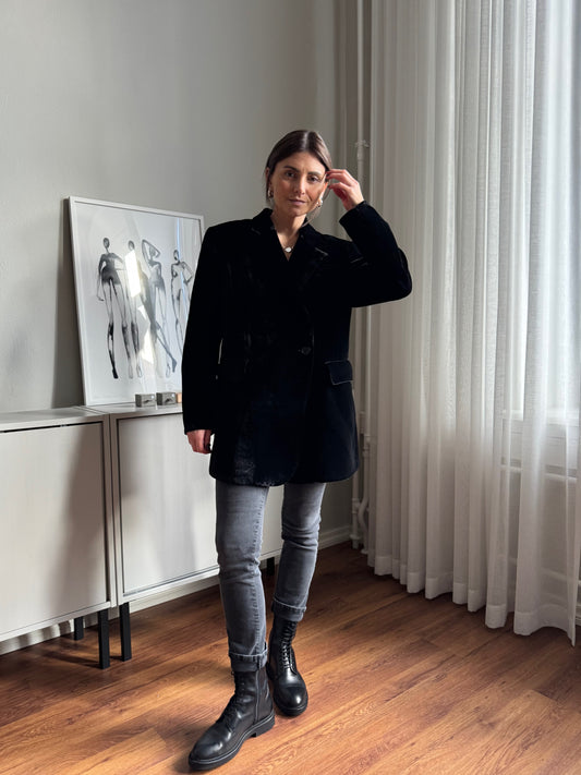 milan oversized silk velvet blazer