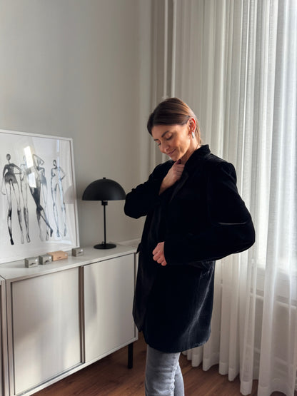 milan oversized silk velvet blazer