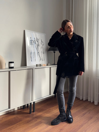 milan oversized silk velvet blazer