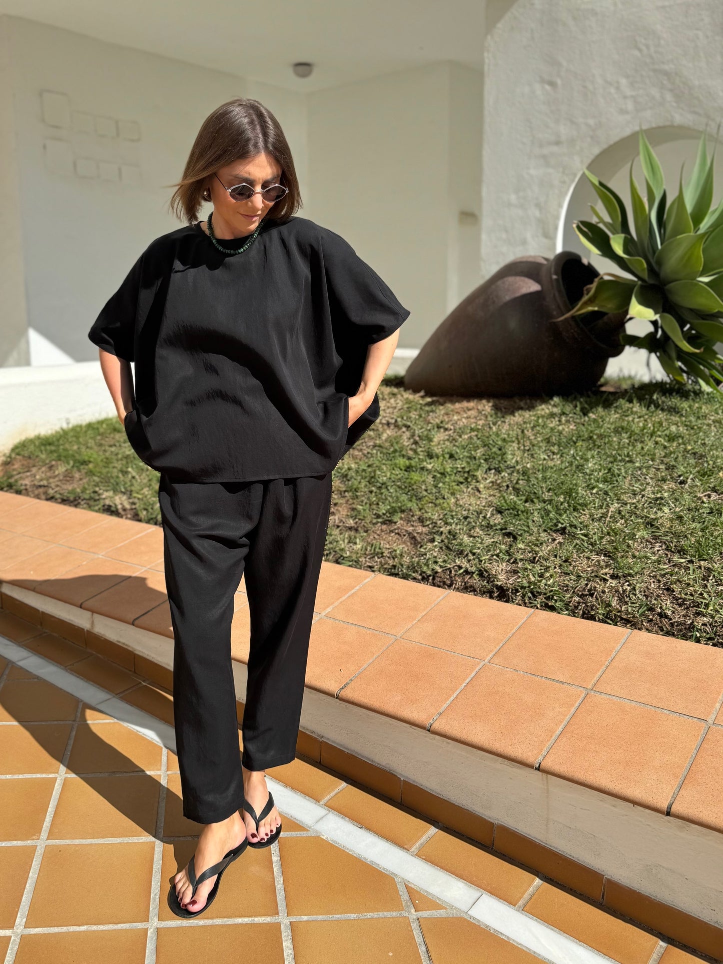 nara lyocell flowy blouse