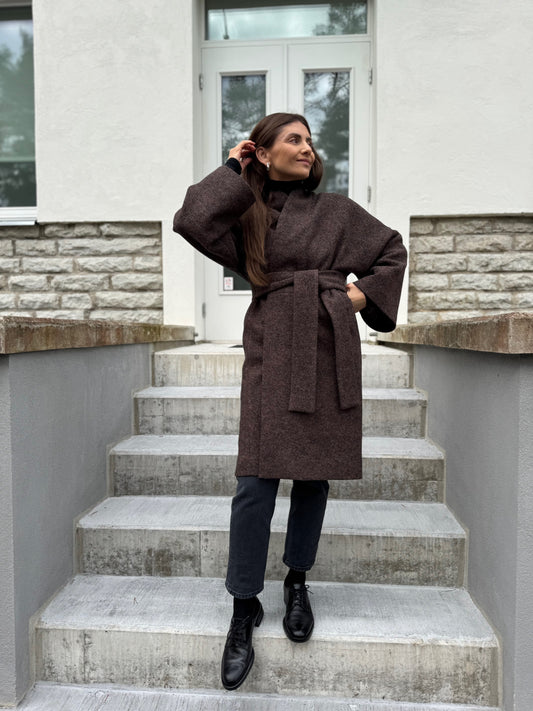 sapporo wool boucle coat