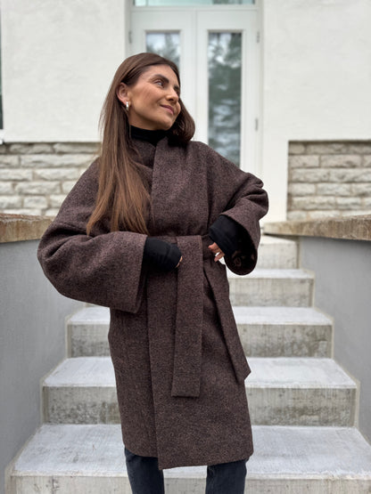 sapporo wool boucle coat