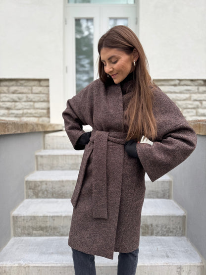 sapporo wool boucle coat