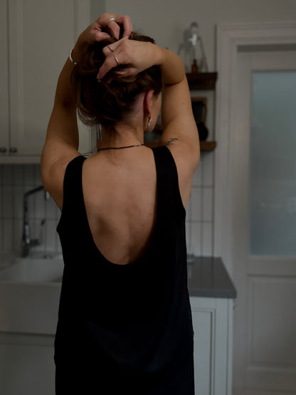 faro satin lyocell top - black 2025