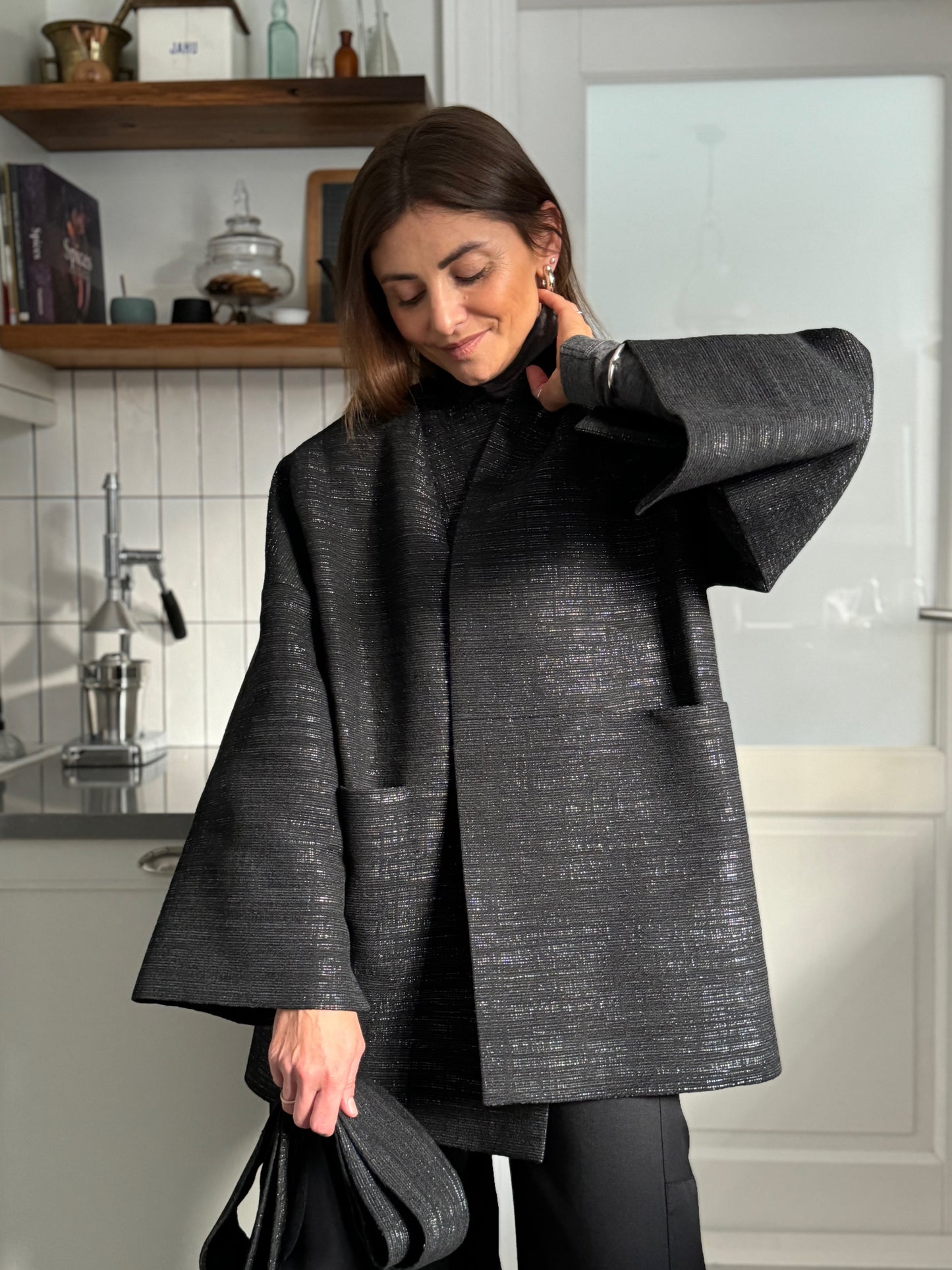 tokyo shiny boucle jacket - black 2024/2025