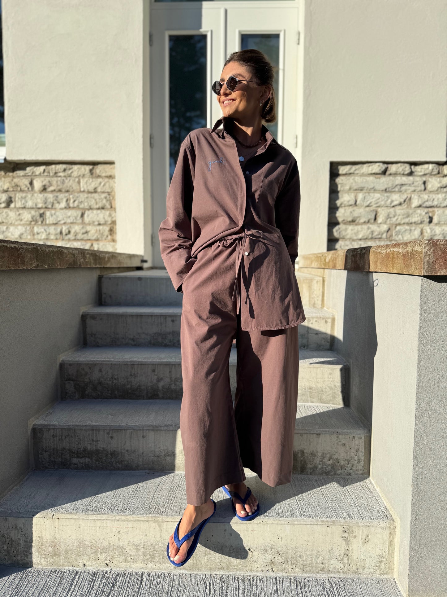 acapulco washed poplin trousers
