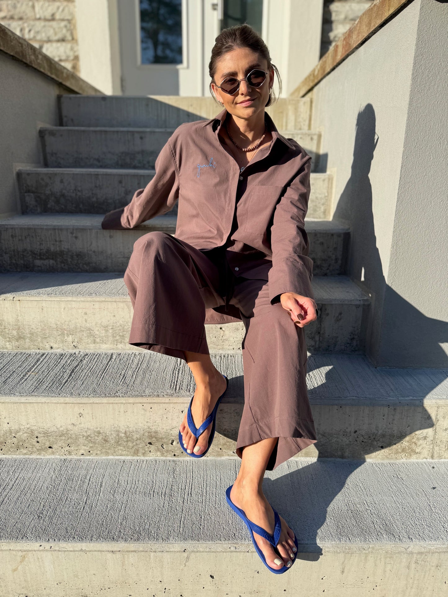acapulco washed poplin trousers