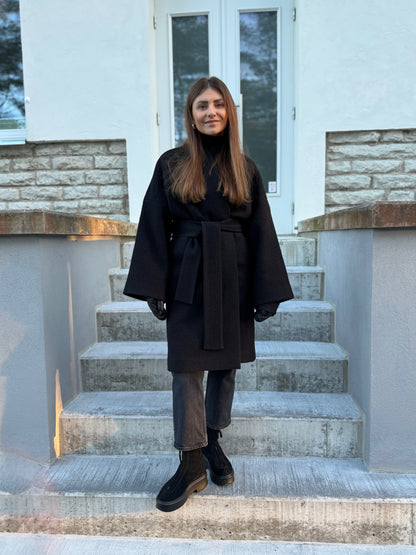 sapporo wool boucle coat