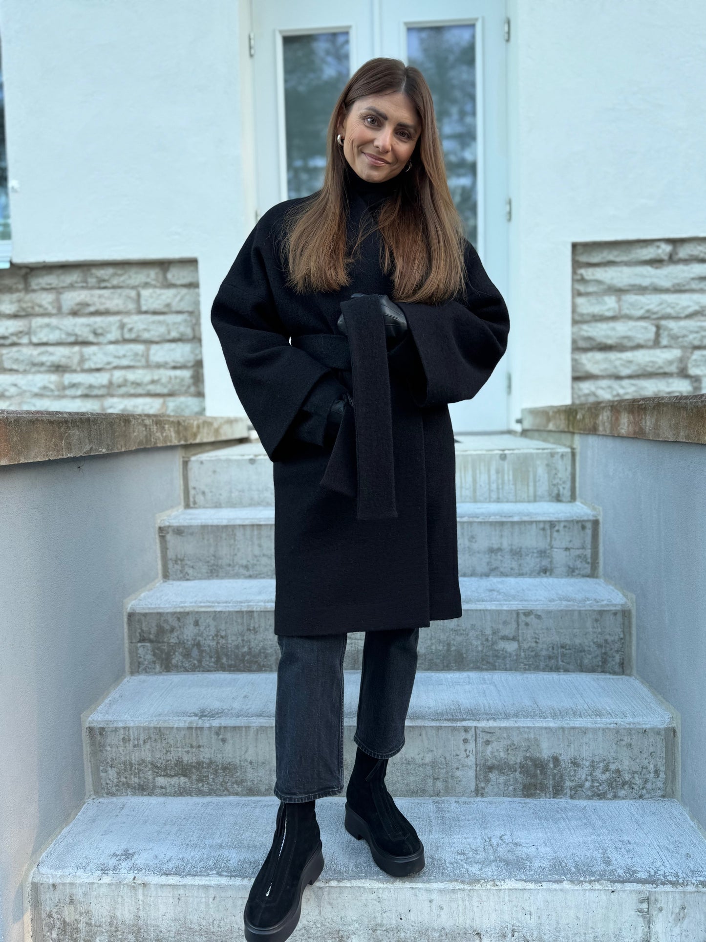 sapporo wool boucle coat