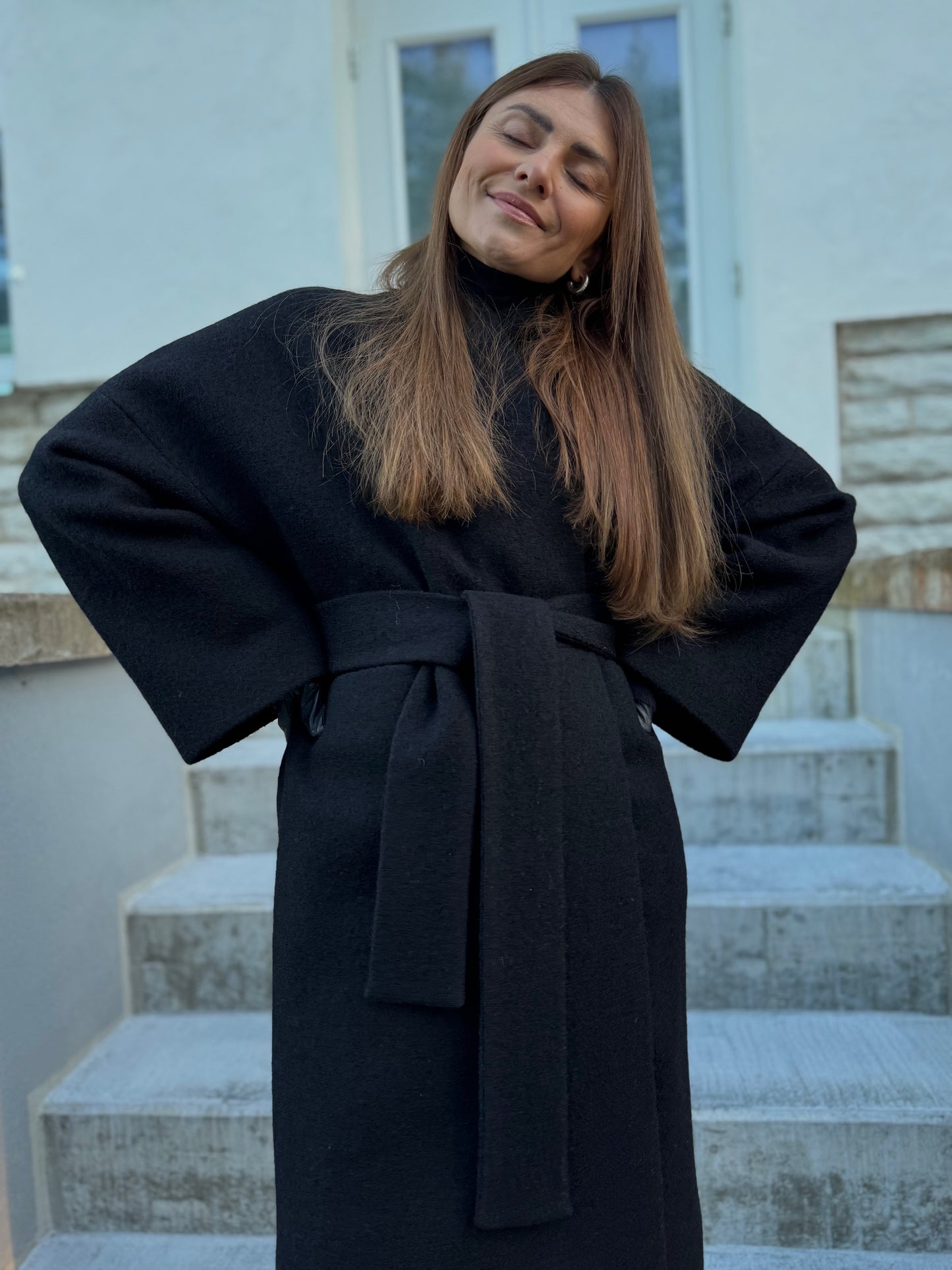 sapporo wool boucle coat