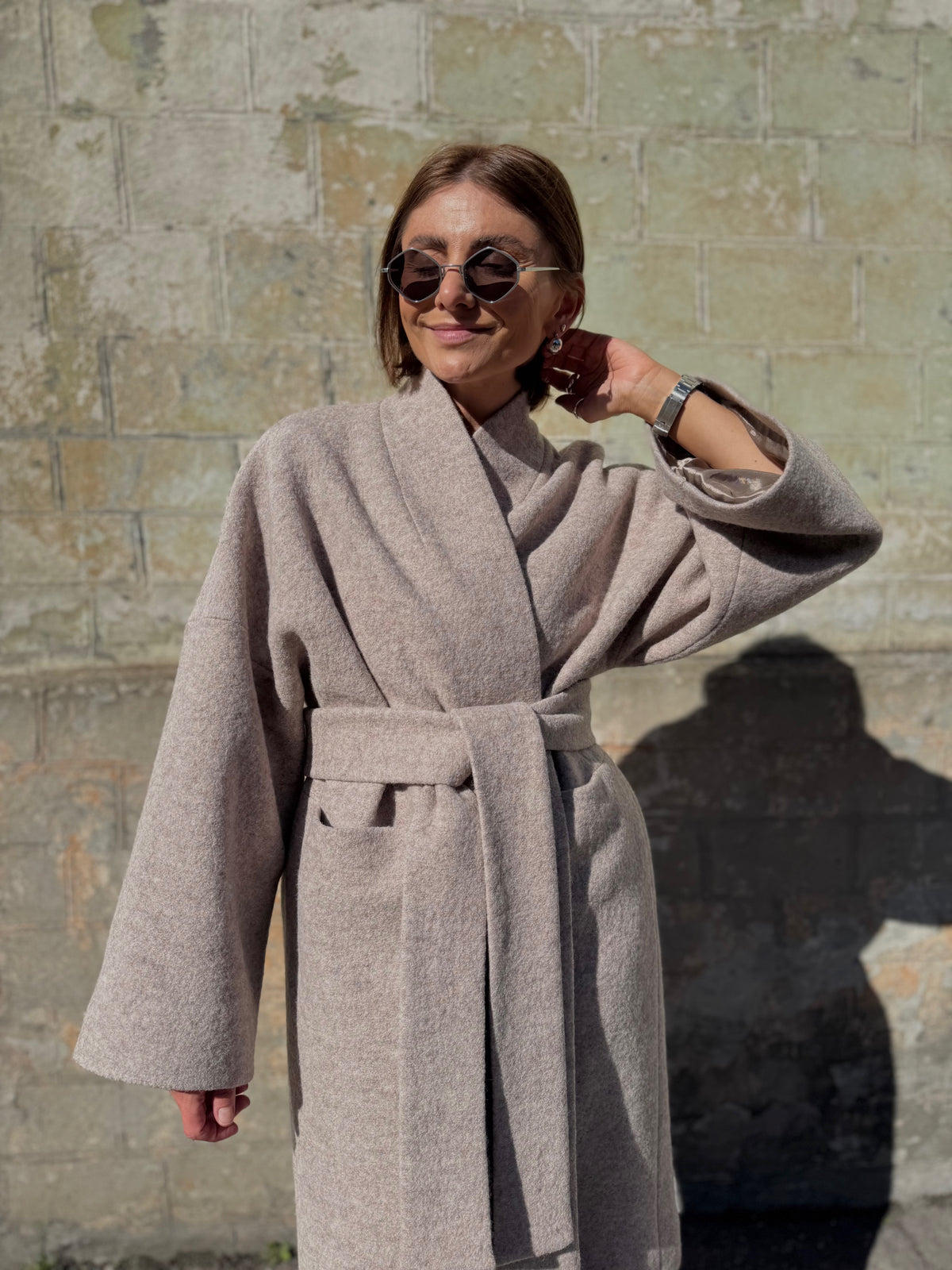 sapporo wool boucle coat