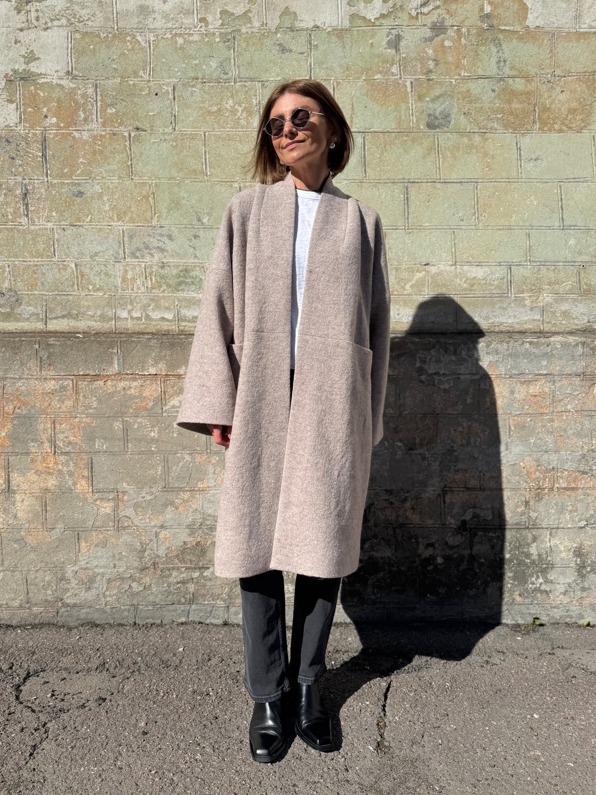 sapporo wool boucle coat