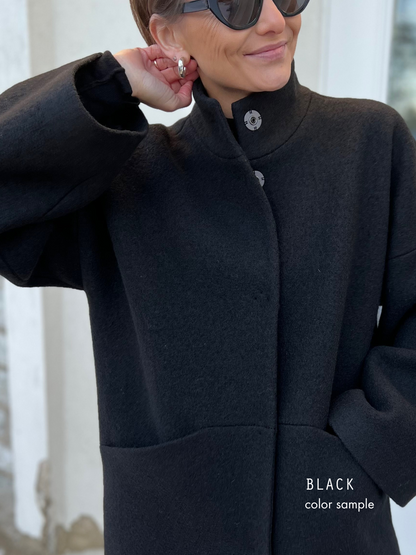 sapporo wool boucle coat